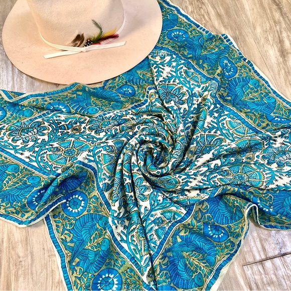 Handwoven SILK paisley boho scarf/Wrap w enchanting folk Gypsy floral - Picture 10 of 12
